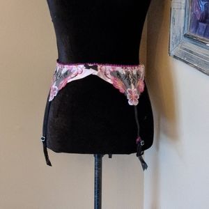 Victoria secret floral embroidered garter belt